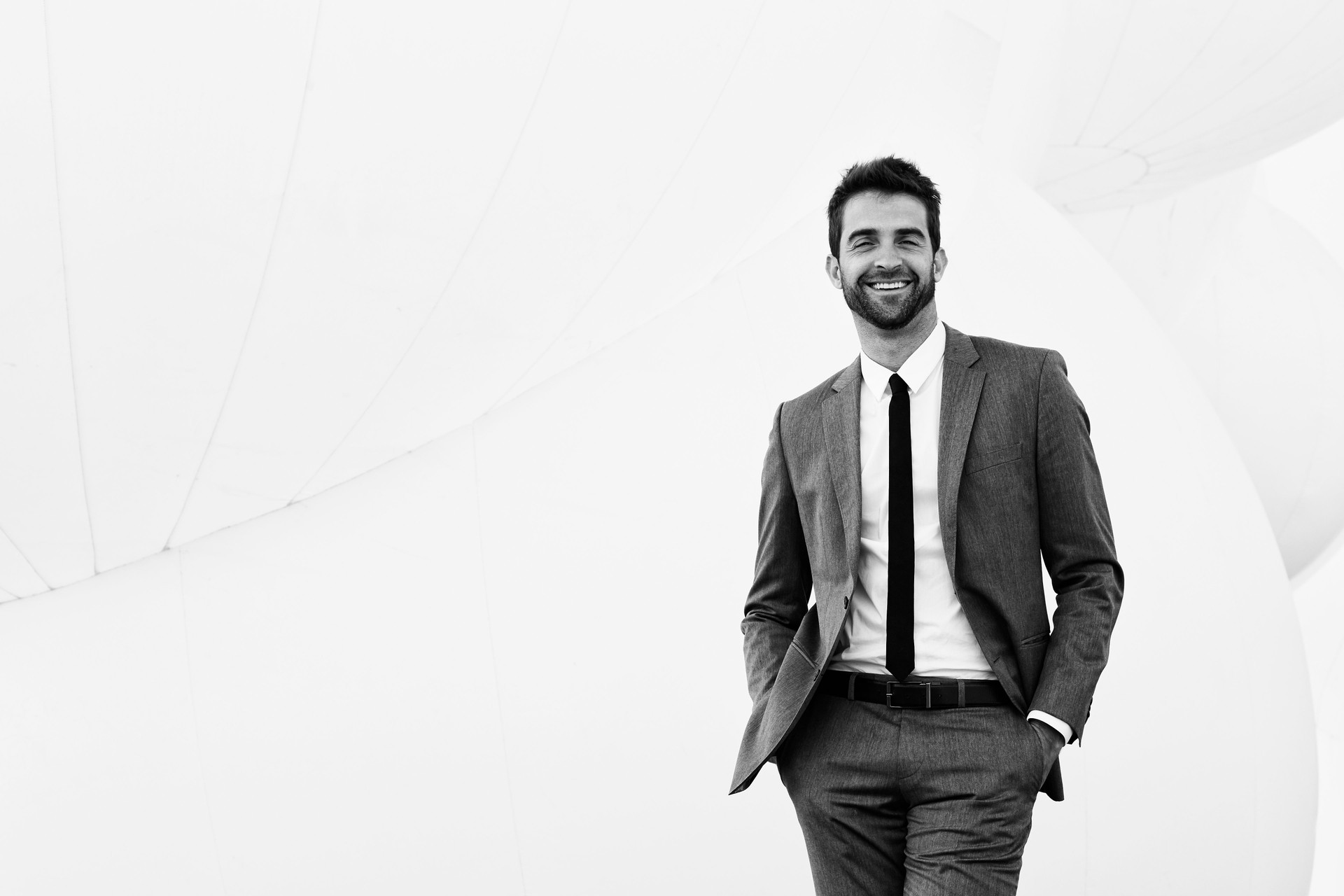 Happy suit guy